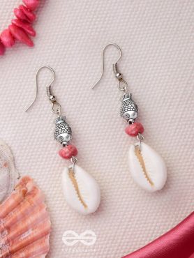 FINTASTIC SEAFISH SHELLS - OXIDISED DROP EARRINGS