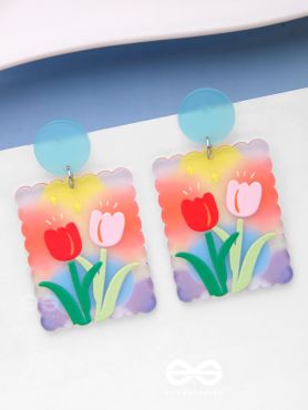 TULIP LOVE AFFAIR - MULTICOLOR ACRYLIC EARRINGS