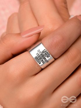 POSITIVE VIRTUE - STATEMENT SILVER RING (ADJUSTABLE)
