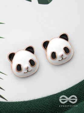 CHEEKY PANDA - GOLDEN EMBELLISHED STUD EARRINGS