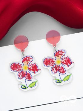 THE DOODLE DAISY - MULTICOLOR ACRYLIC EARRINGS