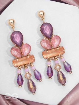 The Radiant Cascade - Golden Embellished Earrings