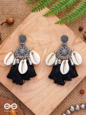 Midnight Swirls - Oxidised Earrings