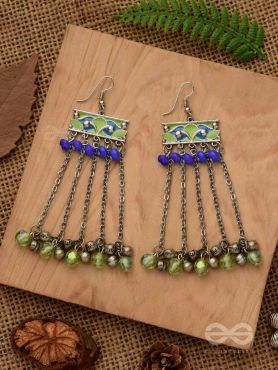 The Flattering Trails- Enamelled Oxidised Earrings