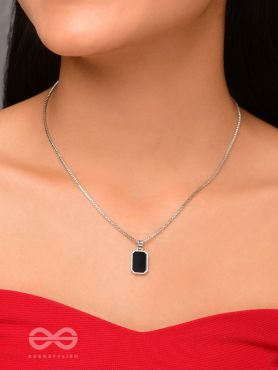 Mystic Midnight - Silver And Black Neckpiece With Anti-Tarnish Coating