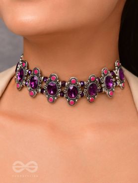 The Purple Passion - Statement Oxidised Neckpiece