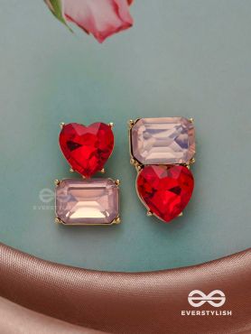 Crimson Lilac Lovebuds -Embellished Earrings 