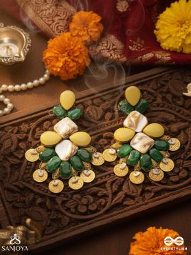Haritaye - The Mint Melody - Stones And Coins Earrings