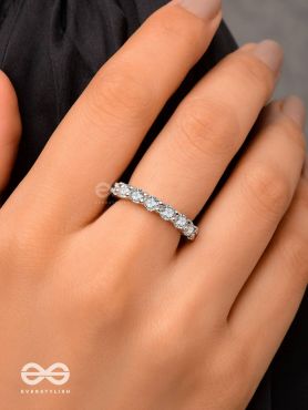 The Shiny Tales - Silver Cubic Zirconia Ring (Adjustable)
