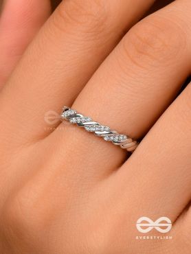 The Twisted Tales - Silver Cubic Zirconia Ring (Adjustable)