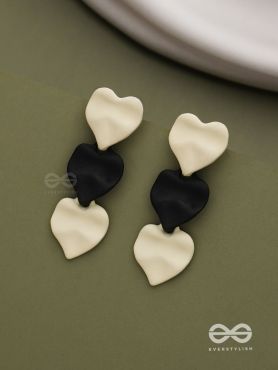 Yin Yang Hearts- Two-Tone Love Earrings