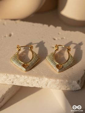 LUNA BLOOM - 18K GOLD PLATED ANTI-TARNISH STATEMENT DAINTY STUDS INLAID WITH CUBIC ZICRONIA STONES
