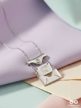 LOCKET OF LOVE - LETTER SHAPED ANTI-TARNISH SILVER PLATED PENDANT WITH ENGRAVING 
