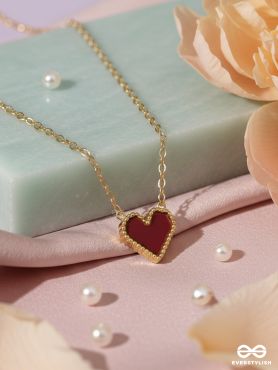 ENAMOURED HEART - STAINLESS STEEL ANTI-TARNISH RED HEART NECKPIECE