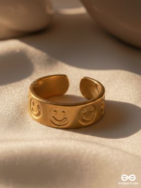 SMILE PLEASE - BOLD STAINLESS STEEL ANTI-TARNISH RING
