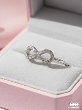 INFINITE LUSTRE- DAINTY AND ELEGANT INFINITY BAND WITH CZ STONES