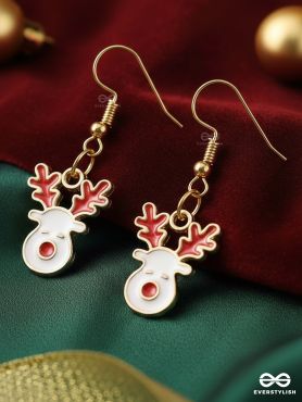 MERRY ANTLERS - CHRISTMAS INSPIRED REINDEER EARRINGS WITH ENAMEL