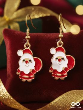 SANTA CHARM - CHRISTMAS INSPIRED SANTA EARRINGS WITH ENAMEL