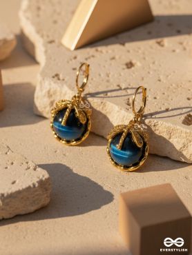 DRAGONFLY TWILIGHT- ELEGANT BLUE STONE EARRINGS