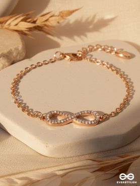 CELESTE INFINITY – MINIMAL LUXE ROSE GOLD BRACELET 
