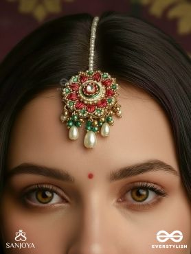 SINDOORI SHOBHA – VERMILION SPLENDOR – TRADITIONAL MAANGTIKA WITH STONES, BEADS AND PEARLS 
