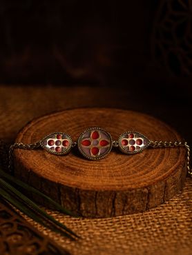 TRIBAL LINK - TRADITIONAL PATTERN OXIDISED CHOKER