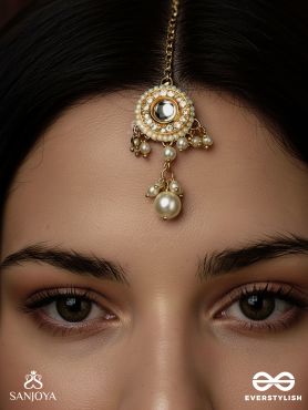 SUMUKHIKA – SWEET EXPRESSION – GOLD  DROP MAANGTIKA WITH PEARL ENDS