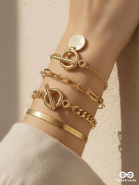 THE STACK STORY – EVERYDAY WEAR STACKABLE GOLDEN BRACELETS