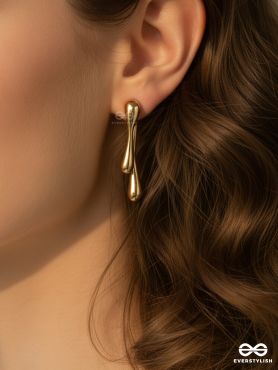 DEW DRIP- SCULPTED GOLDEN DROP EAR JACKET