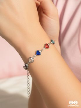 HAPPY HEARTS – MULTICOLOUR SILVER BRACELET