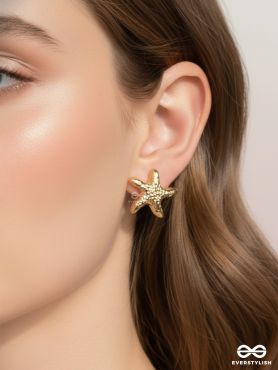 STAR POP – TEXTURED STAR GOLD STUDS