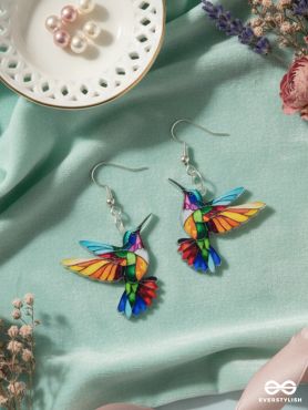HAPPY HUM – RAINBOW BIRD EARRINGS