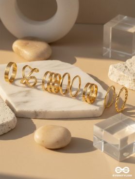 SCULPTED STACK – MODERN GOLD RING SET