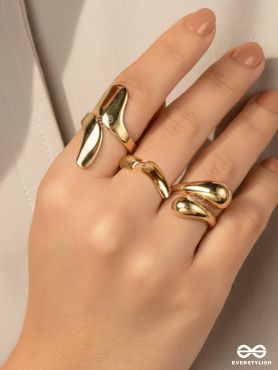 MELT CURVE – CONTEMPORARY GOLD RING SET