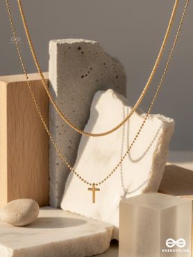 CROSS TRACE – MINIMAL LAYERED NECKLACE