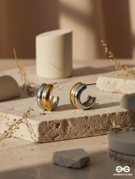 TWIN RIMS – TWO-TONE HOOP EARRINGS