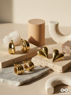 BOLD IN LOVE – GOLD HOOP & HEART SET