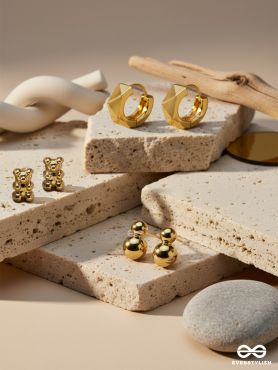 TRINKET TRIO – EVERYDAY GOLDEN EARRINGS SET