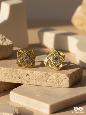 GILDED ROSETTE – CRYSTAL STUD EARRINGS