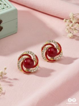 SCARLET REGENT – SWIRL STUD EARRINGS