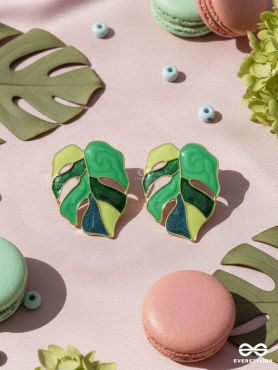 MOSAIC PETAL – EMERALD ART EARRINGS