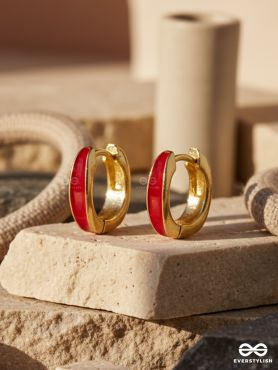 MERLOT EDGE – ENAMEL HOOP EARRINGS