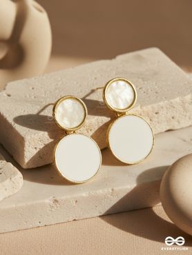 IVORY LUNA DISC – DOUBLE DROP EARRINGS