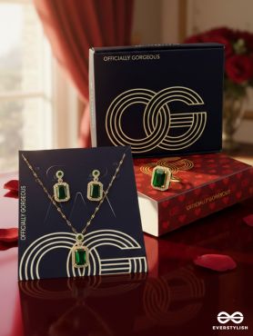EMERALD LUXE- SOPHISTICATED GREEN GEMSTONE SET
