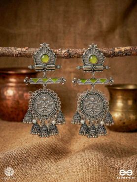 IRIS EMPRESS – OXIDISED HERITAGE STATEMENT EARRINGS