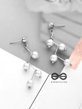 The Elegant Pearl Branches (Silver) - Casual Dangling Earrings