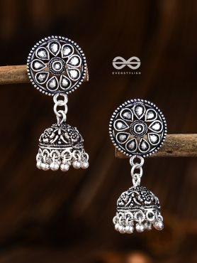 Little Circular Intricate Jhumkis - Tiny Trinket Earrings
