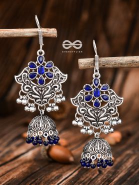 The Motif Delight Earrings - Embellished Oxidised Collection