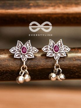 The Embellished Lotus (Ruby Red) - The Melodious Ghungroo Collection
