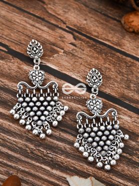 A Bohemian Mesh - Oxidised Boho Earrings